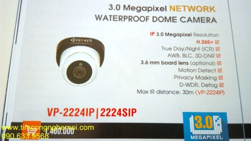 CAMERA VANTECH DOME NETWORK VP-2224IP