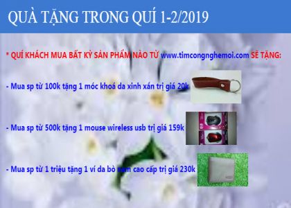 Chương trình quà tặng cho tháng 1-2/2019